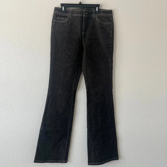 Lafayette 148 New York Bootcut Jeans Women's 2 Black Denim 5-Pockets Zip Fly - Picture 1 of 4